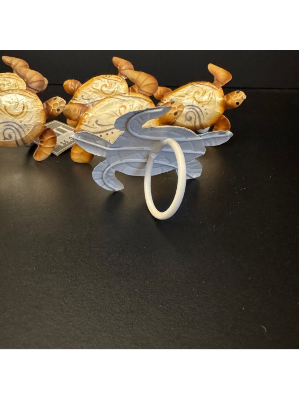 Hand-Painted Turtle Napkin Rings - Set Of 7 - Coastal Table Decor - Picture 4 of 9